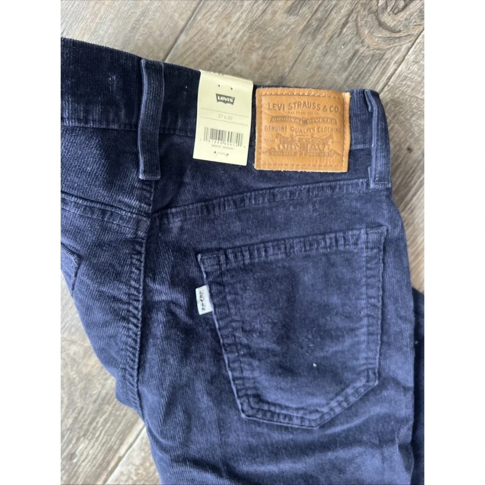 NEW Levi's Navy Straight Jeans Women Size 27x30 724 High Rise Corduroy‎ - Picture 5 of 10
